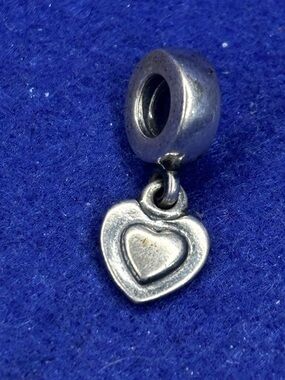 Pandoa Silver Heart Dangle Charm for Women's Jewelry